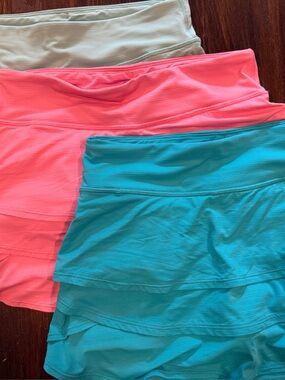 Athleta Girl Swing Skort Set of 3 in Pink, Teal, Mint - Size XL 14